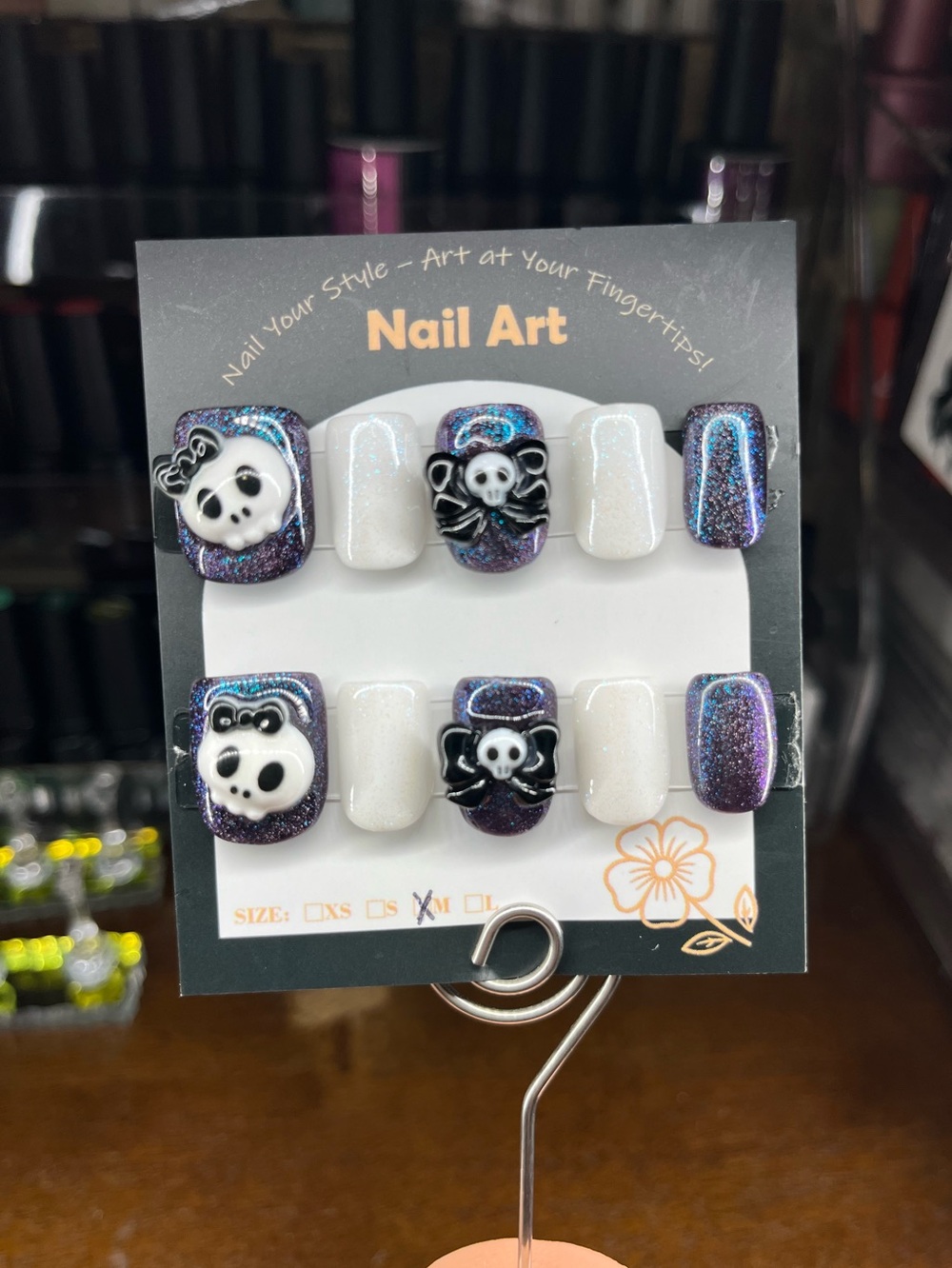 Elmira spooky girly Halloween charm press on nails handmade customizable